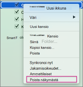 Poistaminen näkymästä