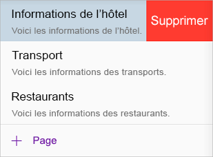 Supprimer une page dans OneNote pour iOS