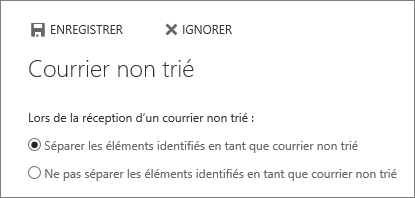 Options de courrier basse priorité