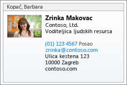 vCard kontakta