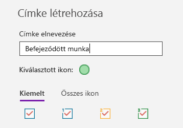Egyéni címke létrehozása a Windows 10 OneNote-ban