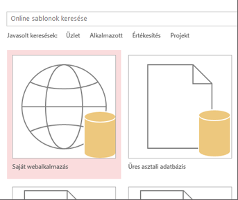 Az indítóképernyő Egyéni webalkalmazás gombja