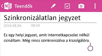 Szinkronizálatlan jegyzet az Android OneNote-ban