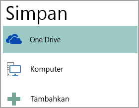 Cuplikan layar opsi Simpan Sebagai di Publisher.