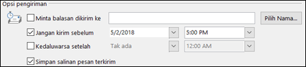 Atur tanggal dan waktu untuk mengirimkan pesan Anda.