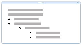 Teks dengan kerangka dalam wadah catatan OneNote