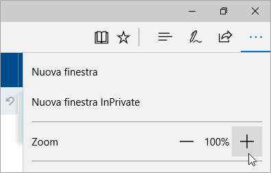 Screenshot del menu Impostazioni e altro in Microsoft Edge