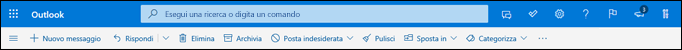 Intestazione di Posta in arrivo di Outlook.com