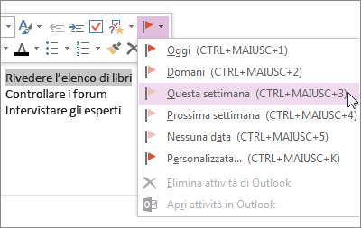 È possibile creare un'attività di cui tenere traccia in Outlook.