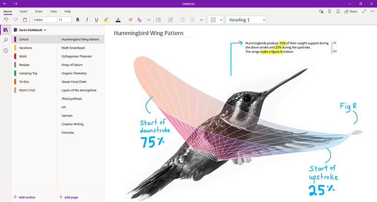 Windows 10용 OneNote 스크린샷