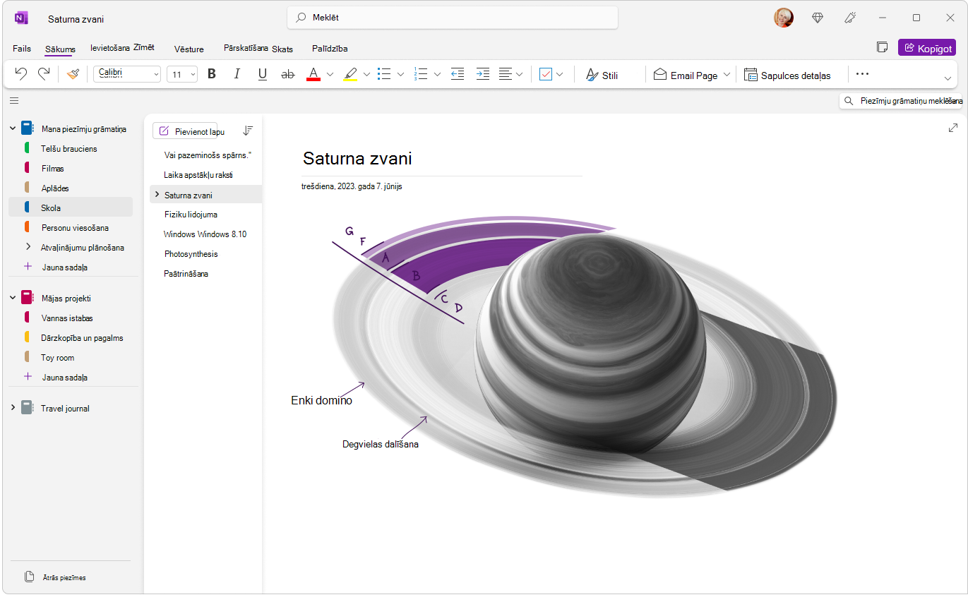 OneNote operētājsistēmā Windows ar atsvaidzinātu pieredzi