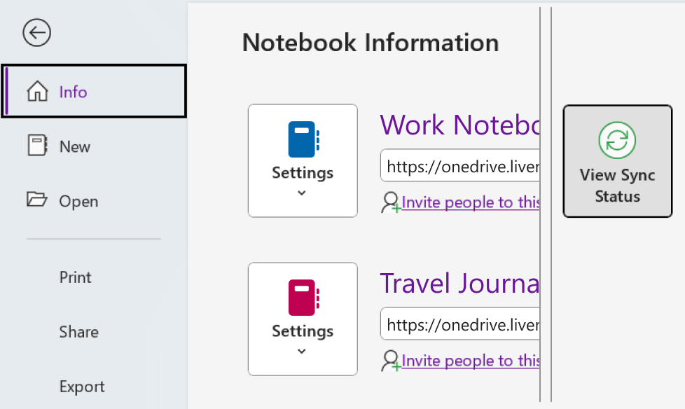 Skatiet OneNote sinhronizācijas statusu sistēmā Windows.