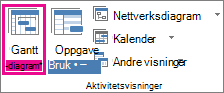 Knappen Gantt-diagram på Visning-fanen