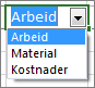 Type-felt der arbeid vises