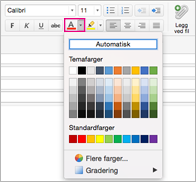 Skriftfargevelger i Outlook for Mac
