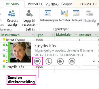 Kontakte peroner med Lync