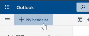 Et skjermbilde av Ny hendelse-knappen