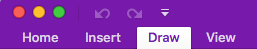 Shows Mac ribbon with Draw tab selected