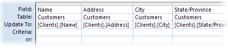 A query that updates one table with data from another