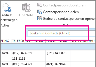 Klik op Zoeken in contactpersonen op het tabblad Personen