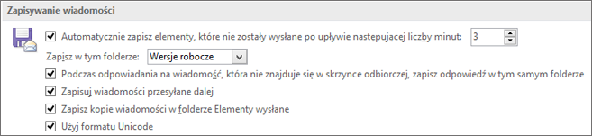 Zapisywanie elementów w folderze źródłowym