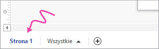 Strzałka wskazująca kartę Strona 1