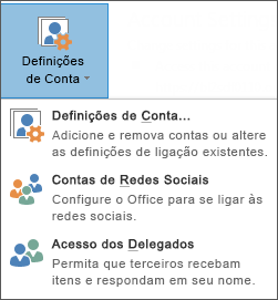 Captura de ecrã da ação de adicionar um delegado no Outlook