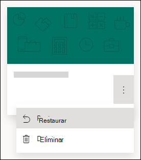 Restaurar um formulário ou eliminar as opções de formulário de um formulário Microsoft Forms