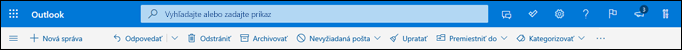 Hlavička doručenej pošty v službe Outlook.com
