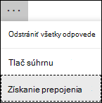 Získanie možnosti prepojenia súhrnu v Microsoft Forms