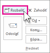 Tlačidlo Rozbaliť v rámci odpovede na table na čítanie