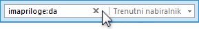 Polje »Takojšnje iskanje«