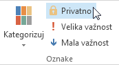 Označavanje stavke kao privatne