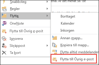 Flytta till Övrig e-post