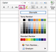 Mac için Outlook’ta yazı tipi rengi seçicisi