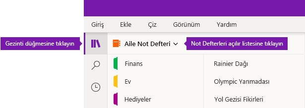 Windows 10 için OneNote’ta Not Defterleri listesini genişletme