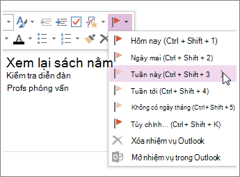 Bạn có thể tạo tác vụ và theo dõi tác vụ đó trong Outlook.