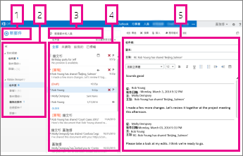 Outlook Web App 中的郵件