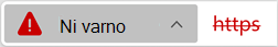 Ikona spletnega mesta z neveljavnim potrdilom