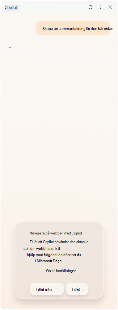 Datamedgivandemeddelande för EU från Copilot i Microsoft Edge