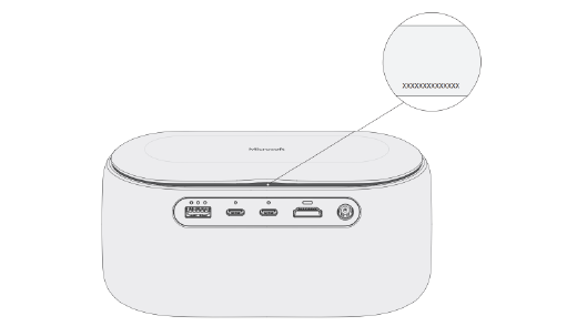 Indique où trouver le numéro de série sur le Station d'accueil audio Microsoft.