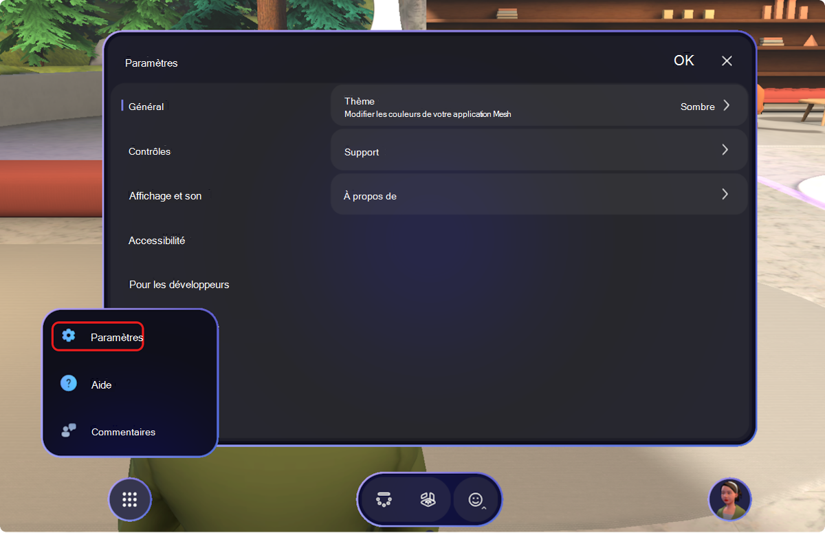 Ajuster les paramètres de l’espace immersif