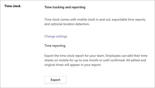 Time clock options after time clock is turned on in Shifts settings