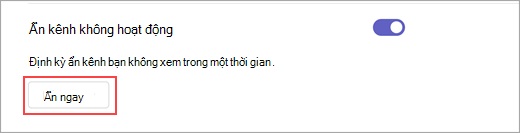 Ảnh chụp màn hình của tùy chọn ẩn ngay trong cài đặt. Nó được sử dụng để ẩn các kênh không hoạt động khi cần thiết.