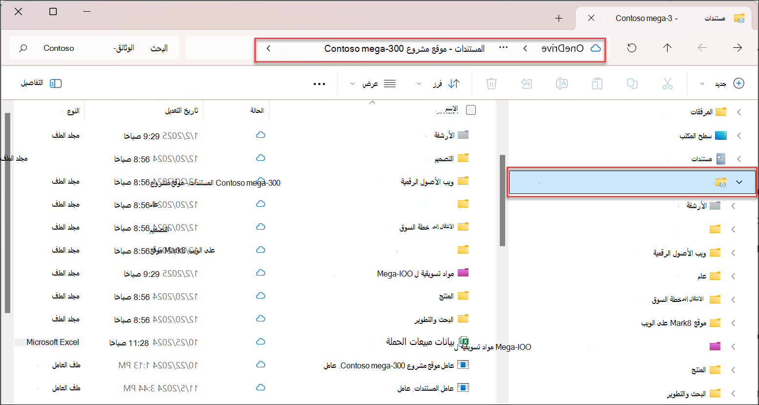 لقطة شاشة لمستكشف ملفات الملفات المتزامنة