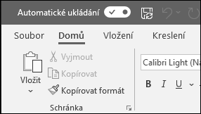 Přepínání Automatického ukládání v Office