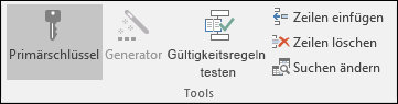 Gruppe "Tools" auf der Registerkarte "Entwurf"