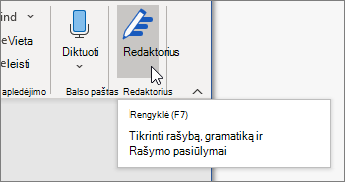 Skirtuke Pagrindinis pasirinkite Rengyklė arba paspauskite F7, kad atidarytumėte sritį Redaktorius.