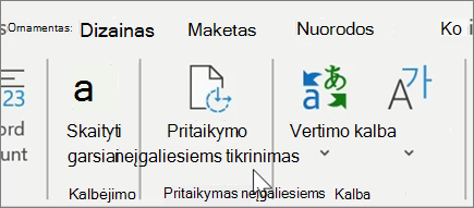 Pritaikymo neįgaliesiems tikrinimas naudojant "Word1"