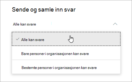 Dele alternativer for Microsoft Forms